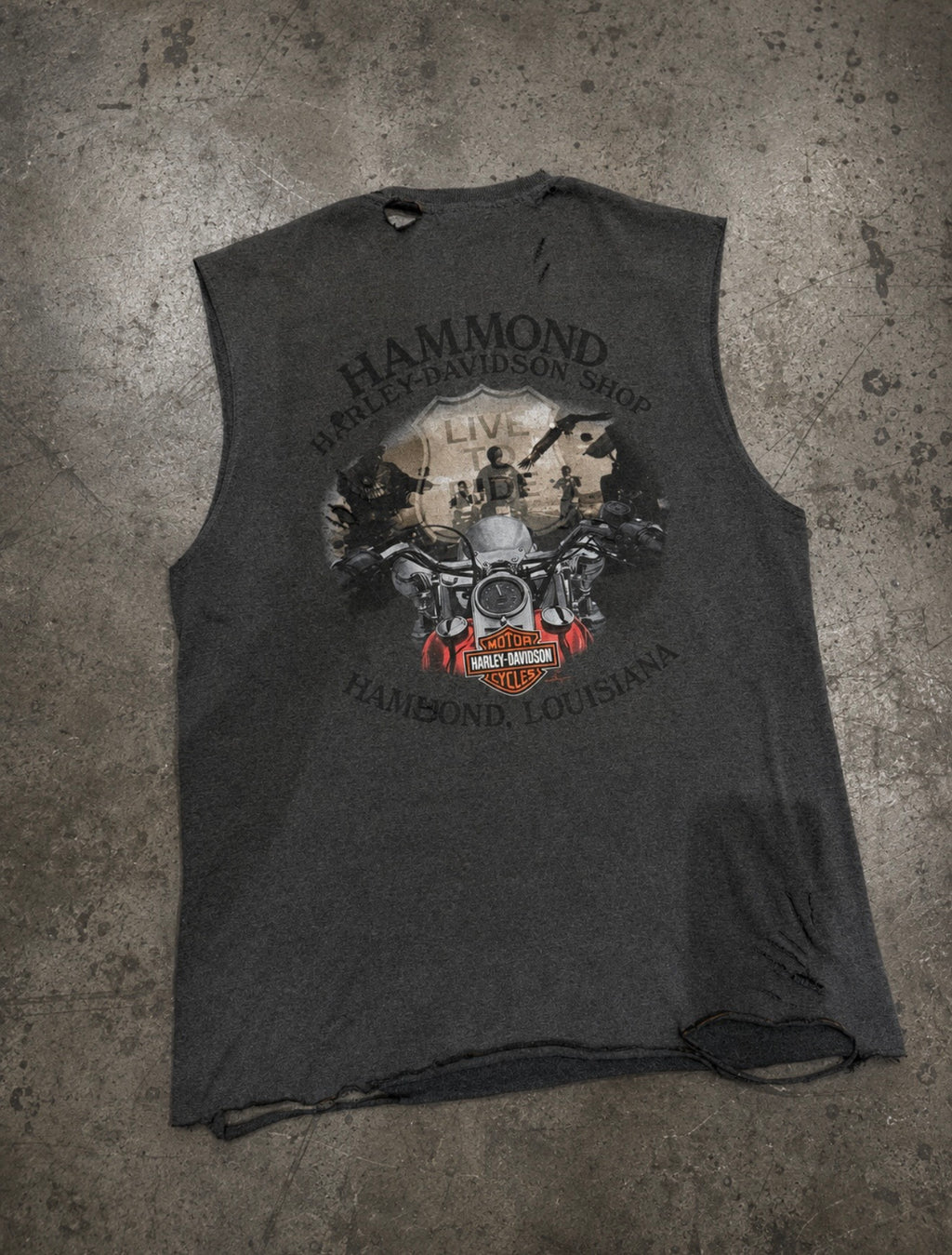 Vintage Distressed “Shift Happens” Hammond HD Sleeveless Tee